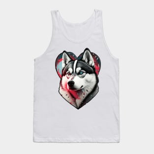 Husky is my valentine Tank Top